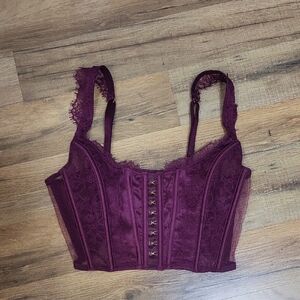 VICTORIA'S SECRET Burgandy Dream Amgels Corse Bustier Bra